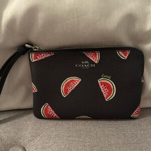 Coach Black Wristlet with Watermelon Design